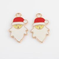 Zinc Alloy Enamel Pendants Santa Claus gold color plated DIY mixed colors Approx 2.2mm Approx Sold By Bag
