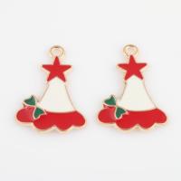 Zinc Alloy Enamel Pendants Christmas Hat gold color plated DIY mixed colors Approx 1.9mm Approx Sold By Bag