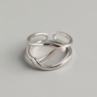 Ezüst ékszer Finger Ring, 925 ezüst, divat ékszerek & a nő, nikkel, ólom és kadmium mentes, 12.5mm,16.2mm, Által értékesített PC