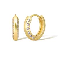 Cubic Zirconia Micro Pave Brass Earring, 18K gold plated, fashion jewelry & micro pave cubic zirconia & for woman, nickel, lead & cadmium free, 14.5x4x16.5mm, Sold By Pair
