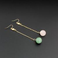 Zinc Alloy Drop Earrings with Aventurine & Rose Quartz fashion jewelry & for woman nickel lead & cadmium free Sold By Pair