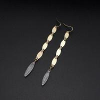 Brass Drop Earring with Clear Quartz fashion jewelry & for woman nickel lead & cadmium free 100mm Sold By Pair