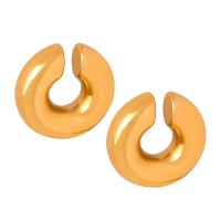 Titanium Steel  Earring, Vacuum Ion Plating, fashion jewelry & for woman, more colors for choice, 30x10mm, Sold By Pair