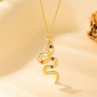 Titanstahl Halskette, mit Verlängerungskettchen von 1.97inch, Modeschmuck & für Frau & Emaille, goldfarben, verkauft per ca. 15.75 ZollInch Strang
