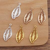 Tibetan Style Leaf Pendants, plated, DIY & hollow, more colors for choice, 29x12.50mm, Sold By PC