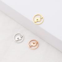 304 Stainless Steel Pendant, Round, plated, DIY & with rhinestone, more colors for choice, 12mm, Sold By PC