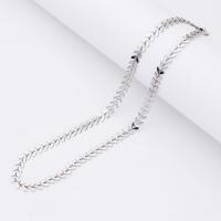 Stainless Steel Jewelry Necklace 304 Stainless Steel with 5CM extender chain silver color plated Length Approx 35 cm Sold By PC