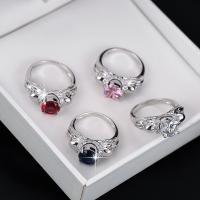 Krychlový Circonia Micro vydláždit mosazný prsten, Mosaz, módní šperky & různé velikosti pro výběr & micro vydláždit kubické zirkony & pro ženy, více barev na výběr, nikl, olovo a kadmium zdarma, 23x8mm, Prodáno By PC