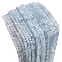 Grânulos de gemstone jóias, Aquamarine, Quadrado, polido, DIY, 4-5mm, vendido por Strand