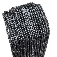 Perles bijoux en pierres gemmes, Black-Spinel (En), cadre, poli, DIY, 4-5mm, Environ 70-90PC/brin, Vendu par brin