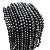 Natürlicher Quarz Perlen Schmuck, Kohle Quarzstein, rund, poliert, DIY & verschiedene Größen vorhanden, schwarz, verkauft von Strang