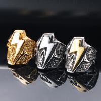 Partículas de acero anillo, Calavera, chapado, estilo punky & diverso tamaño para la opción & para hombre, más colores para la opción, tamaño:7-13, Vendido por UD