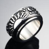 Titanium Steel Finger Ring, Sun, plated, vintage & rotatable & different size for choice & for man, more colors for choice, 11mm, US Ring Size:7-13, Sold By PC