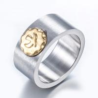 Titanium Steel Finger Ring, galvanizált, különböző méretű a választás & az ember, Méret:7-13, Által értékesített PC