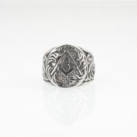 Titanium Steel Δάχτυλο του δακτυλίου, επιχρυσωμένο, freemason κοσμήματα & διαφορετικό μέγεθος για την επιλογή & για τον άνθρωπο, περισσότερα χρώματα για την επιλογή, 18x18.70mm, Μέγεθος:7-13, Sold Με PC
