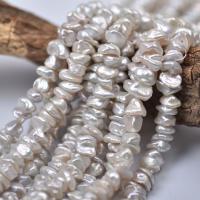 Barok ferskvandskulturperle Beads, Ferskvandsperle, du kan DIY, hvid, 5-7mm, Solgt Per Ca. 37-38 cm Strand