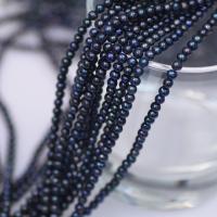 Natürliche Süßwasser, lose Perlen, Natürliche kultivierte Süßwasserperlen, Etwas rund, DIY, schwarz, 4-5mm, verkauft per ca. 38 cm Strang