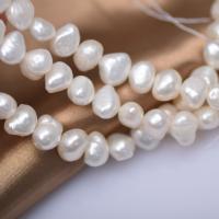 Perles nacres baroques de culture d'eau douce , perle d'eau douce cultivée, DIY, blanc, 8-9mm, Vendu par Environ 39 cm brin