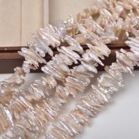 Perles nacres baroques de culture d'eau douce , perle d'eau douce cultivée, DIY, blanc, 15-20mm, Vendu par Environ 37-39 cm brin