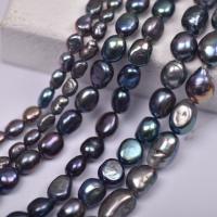Barock kultivierten Süßwassersee Perlen, Natürliche kultivierte Süßwasserperlen, DIY & verschiedene Größen vorhanden, schwarz, verkauft per ca. 35-37 cm Strang