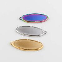 Stainless Steel Pendants, 304 Stainless Steel, Flat Oval, Vacuum Ion Plating, vintage & DIY, more colors for choice, 30x13x2mm, Hole:Approx 1mm, Sold By PC
