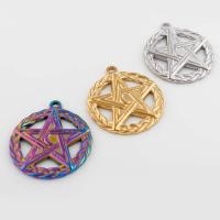 Stainless Steel Pendants, 304 Stainless Steel, pentagram, Vacuum Ion Plating, vintage & DIY & hollow, more colors for choice, 29x25x2mm, Hole:Approx 2mm, Sold By PC