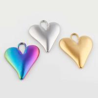 Stainless Steel Heart Pendants, 304 Stainless Steel, Vacuum Ion Plating, vintage & DIY, more colors for choice, 34x25x3mm, Hole:Approx 5mm, Sold By PC