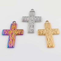Stainless Steel Cross Pendants, 304 Stainless Steel, Vacuum Ion Plating, vintage & DIY, more colors for choice, 36x23x2mm, Hole:Approx 2mm, Sold By PC