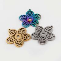 Stainless Steel Flower Pendant 304 Stainless Steel Vacuum Ion Plating vintage & DIY & hollow Approx 1mm Sold By PC