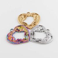 Stainless Steel Heart Pendants, 304 Stainless Steel, Vacuum Ion Plating, vintage & DIY & hollow, more colors for choice, 24x25x2mm, Hole:Approx 3mm, Sold By PC