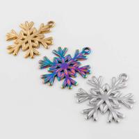 Stainless Steel Pendants, 304 Stainless Steel, Snowflake, Vacuum Ion Plating, vintage & DIY, more colors for choice, 34x28x2mm, Hole:Approx 3mm, Sold By PC