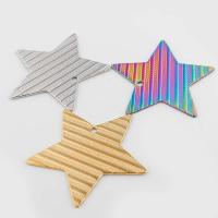 Stainless Steel Pendants, 304 Stainless Steel, Star, Vacuum Ion Plating, vintage & DIY, more colors for choice, 36x38x1mm, Hole:Approx 1mm, Sold By PC
