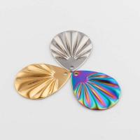Stainless Steel Pendants, 304 Stainless Steel, Teardrop, Vacuum Ion Plating, vintage & DIY, more colors for choice, 22x17x1mm, Hole:Approx 1mm, Sold By PC