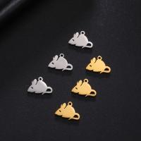 Stainless Steel Pendants 304 Stainless Steel Mouse Vacuum Ion Plating DIY Sold By PC