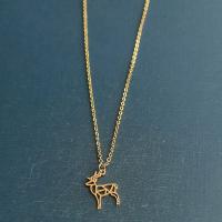 Titanium Steel Necklace Deer Vacuum Ion Plating fashion jewelry & Unisex Length Approx 50 cm Sold By PC