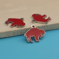 304 Stainless Steel Pendant Bull DIY red 16.50mm Sold By PC
