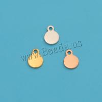 304 Stainless Steel Pendant, Round, plated, DIY, more colors for choice, 6x8.30mm, Sold By PC