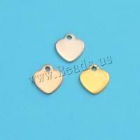 304 Stainless Steel Pendant Heart plated DIY Sold By PC