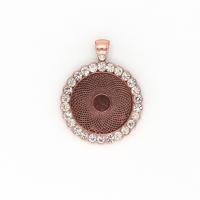 Tibetan Style Pendant Rhinestone Setting, plated, DIY & with rhinestone, more colors for choice, 25mm, Sold By PC