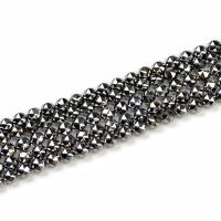Gemstone Smycken Pärlor, Terahertz Stone, DIY, svart, 8mm, Såld Per 400 mm Strand
