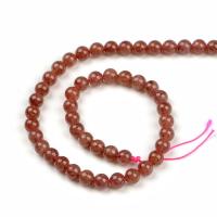 Natural Quartz Jewelry Beads, Strawberry Quartz, Round, DIY, red, 8mm, Sold Per 380 mm Strand
