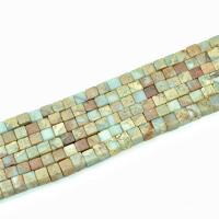 Koraliki z kameniem szlachetnym, Jaspis aqua terra, Kwadrat, DIY, 6x6mm, sprzedawane na 400 mm Strand