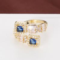 Krychlový Circonia Micro vydláždit mosazný prsten, Mosaz, módní šperky & micro vydláždit kubické zirkony & pro ženy, více barev na výběr, nikl, olovo a kadmium zdarma, 20x18mm, Prodáno By PC