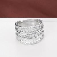 Kubisk Circonia Micro bane messing Ring, forgyldt, mode smykker & forskellig størrelse for valg & Micro Pave cubic zirconia & for kvinde, sølv, nikkel, bly & cadmium fri, 20x15mm, Solgt af PC