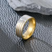 Палец кольцо из нержавеющей стали, 201 нержавеющая сталь, Другое покрытие, ювелирные изделия моды & Мужская & разный размер для выбора & со стразами, Много цветов для выбора, не содержит никель, свинец, 8mm, продается PC