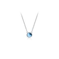 925 Sterling Silver Necklaces, with Glass Stone, polished, for woman, silver color, Length:Approx 40.5 cm, Sold By PC