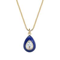 Brass Necklace, Teardrop, plated, for woman & enamel & with rhinestone, more colors for choice, Sold By PC