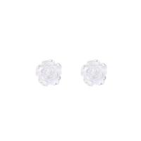 925 Sterling Silver Stud Earrings with Resin polished for woman silver color 7.20mm Sold By Pair