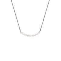 925 Sterling Silver Necklaces with Plastic Pearl polished for woman Length Approx 45 cm Sold By PC