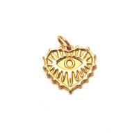 Evil Eye Pendants 304 Stainless Steel Heart polished DIY golden Sold By PC